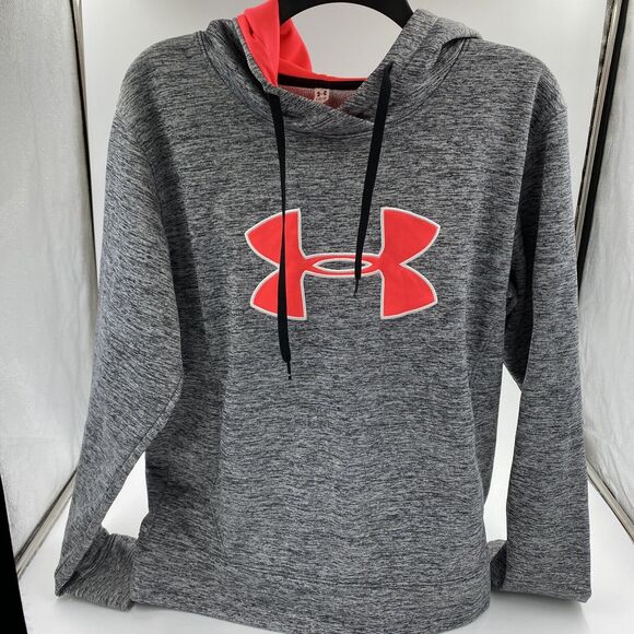 Under Armour Tops - Under Armour Women’s Hoodie Grey and Salmon Color Cold Gear Athletic Size Large